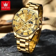  OLEVS Watch Men Top Brand Luxury Gold Quartz Military Watches Waterproof Date Luminous Stainless Steel Men Clock Reloj 