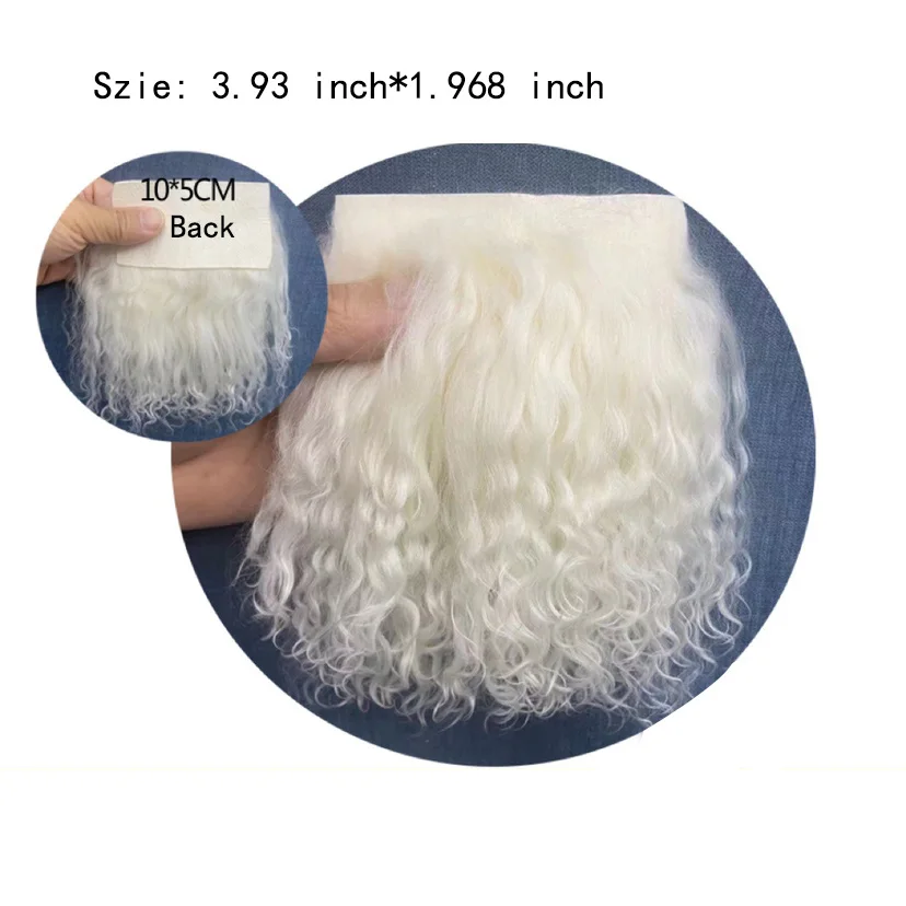 Hair Extensions Sheepskin Wool Lamb Mongolia Fur Pelt Hair Row Curly Hair Extensions BJD SD Blyth Dolls Wigs Wefts Accessories
