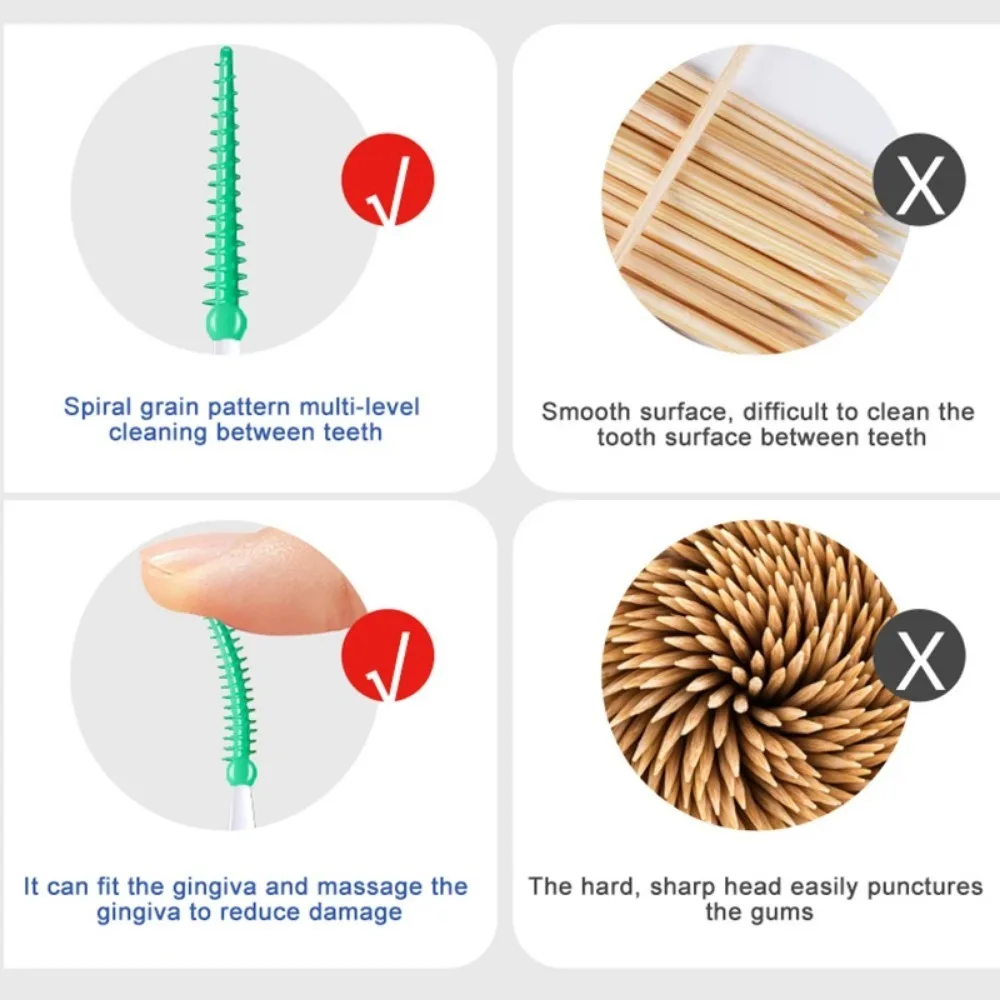 silicone toothpicks, string, teethbrushes, Toothpicks between teeth silicone toothbrushes, oral cleaning