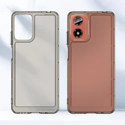Vibrant Shockproof Protective Case - Durable Back Cover for Moto G04 (Clear-gray)
