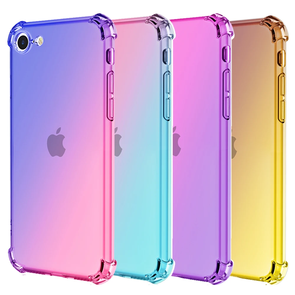 Custodia Sfumata A Doppio Colore Per Iphone Se 2022 Se 2020 Se 2016 Cover Silicone