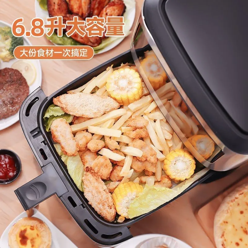 Freidora Por Aire Fryer Household Large Capacity Multi-Functional Smart Stainless Steel Visual Air Fryer Deep Frying Pan 5