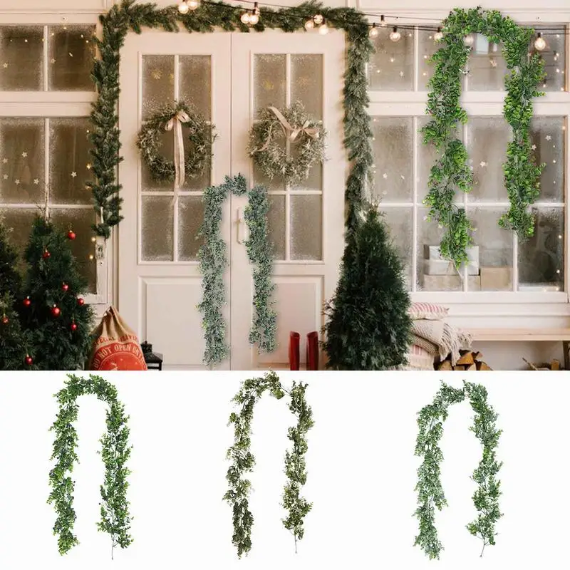 Greenery Garland Artificial Vines Faux Leaves Fake Ivy Greenery For Plant Backdrop Wall Room Decor 5.9 Feet For Wedding Home