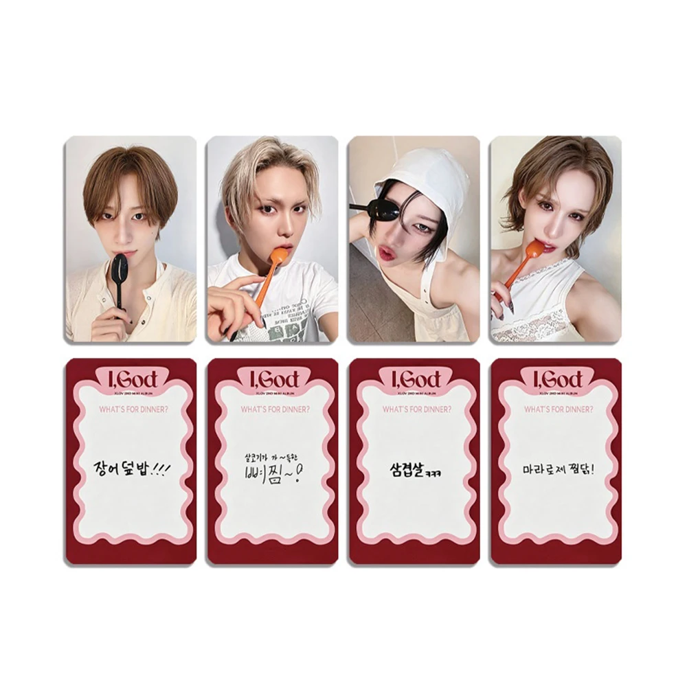 도매 XLOV 4/32개/세트 I GOD 앨범 패션 셀카 포토카드 우무티 하루 루이 현 양면 인쇄 로모 카드 팬 선물