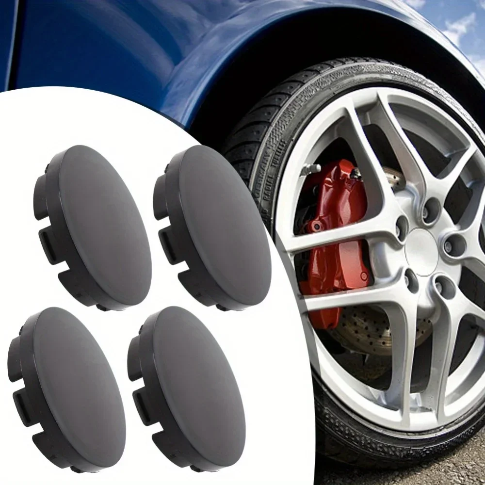 4PCS 55mm/2.17in Car Wheel Center Cap ABS Plastic Black Car Rims Alloy Wheel Center Hub Centre Cap Car Accessories