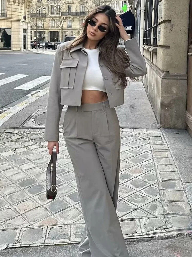 

Женские брюки на молнии Y2K TRAF, прямые штаны с высокой талией, шикарные и элегантные повседневные брюки, весна-лето 2024