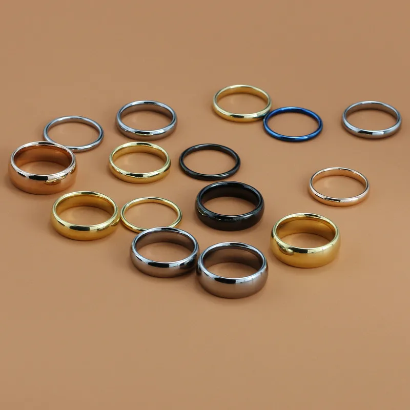 LETAPI High Polished Gold Silver Color 100% Tungsten Carbide Engagement Rings For Men Women Fashion Tungsten Wedding Jewelry