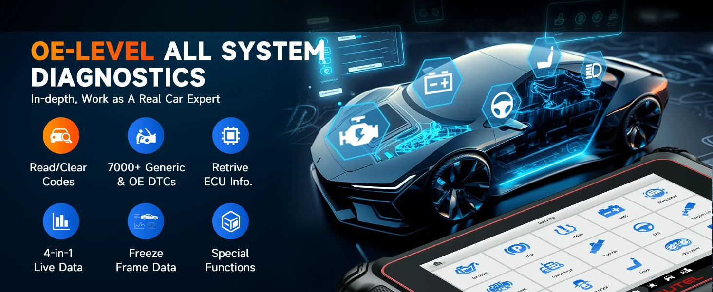 Autel MaxiPRO MP900 KIT OBD2-Scanner mit 11 OBD-Adaptern, vollständige bidirektionale Scan-Tools, ECU-Codierung, 40+ Reset-Funktionen, Verbesserung des MK900 – Detail 10