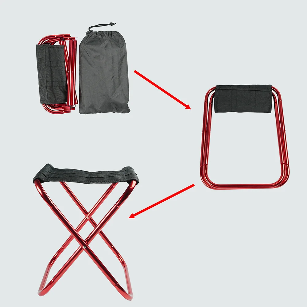 Outdoor aluminum alloy portable folding picnic camping stool MIni storage fishing chair