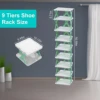 9-Layer Stackable Shoe Cabinet, Green Ultra-Thin Shoe Rack, Suitable for Small Spaces 4