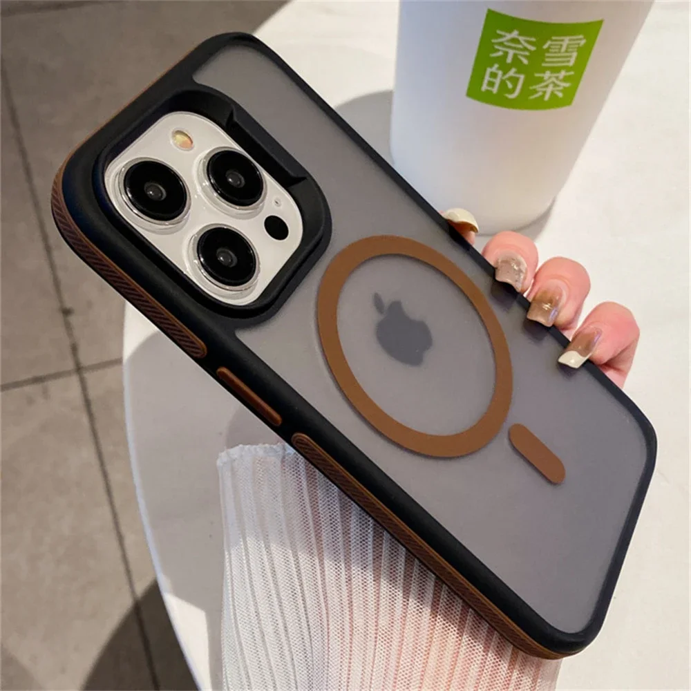 Luxury Matte Translucent Shockproof Armor Case with Magsafe Compatibility