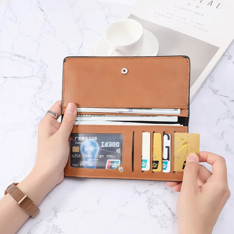 New Women's Wallet Lady Purses Handbags Coin Purse Fashion Buckle Long Clutch Wallets Card Holder for Women Burse Bags monedero