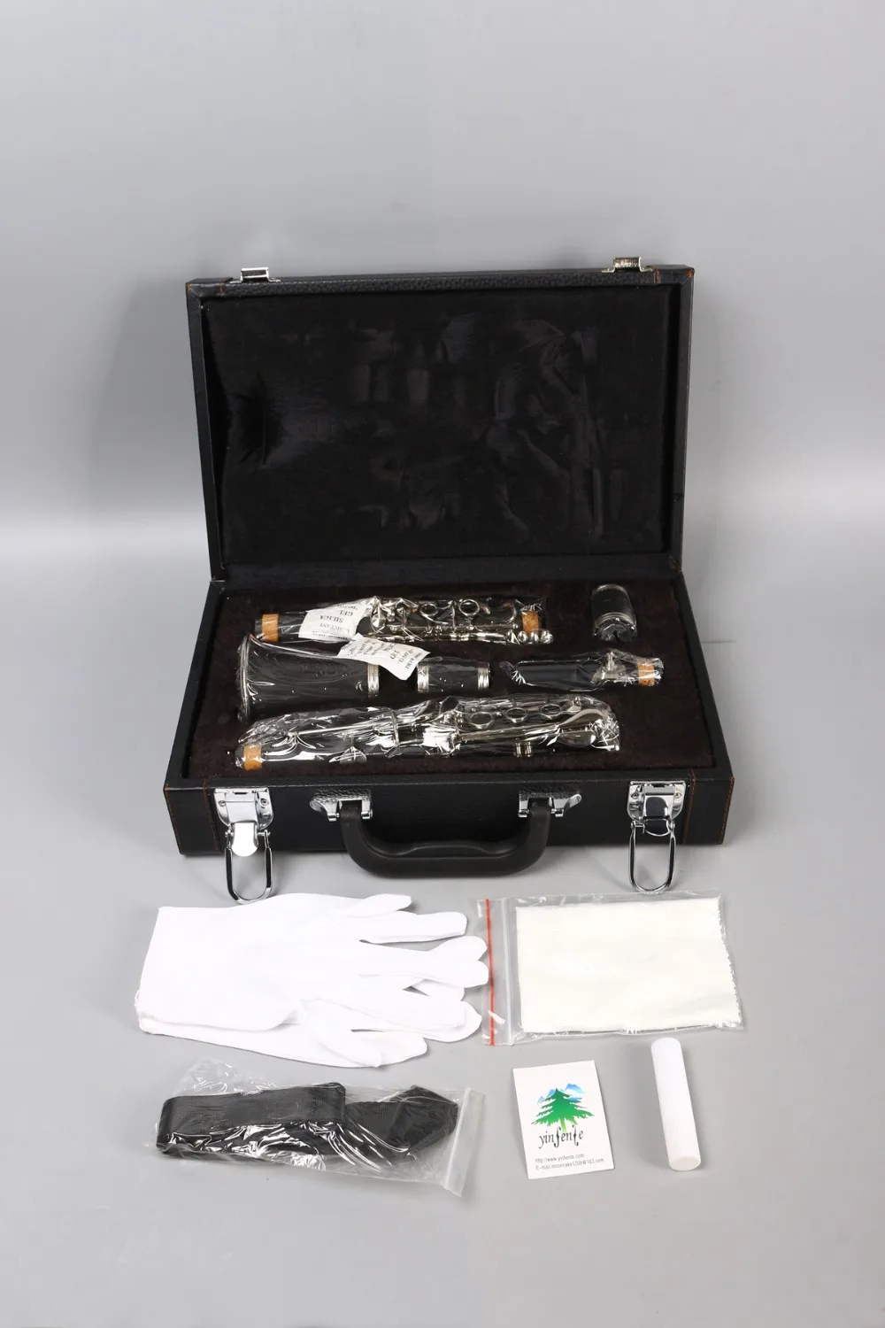 New Professional Clarinet Ebonite Wood Clarinet Nickel Plated C key 17 key with Case #8