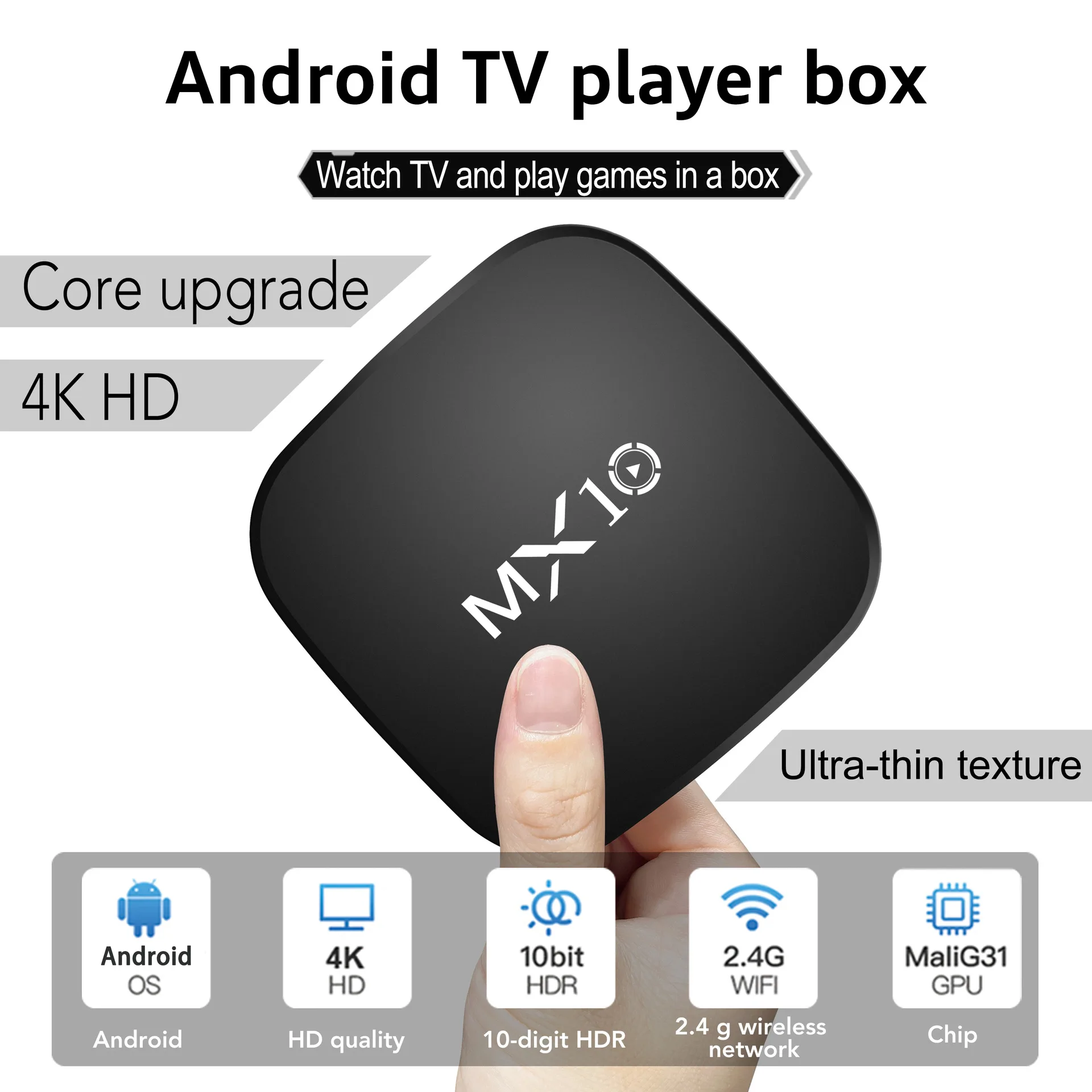 MX10 Smart TV Box RK3228A Android 7.1 OS 1GB 8GB 2.4G Wifi 100M 4K