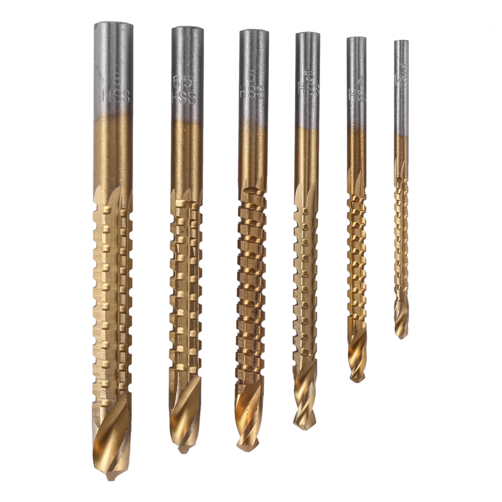 

6 pcs HSS Milling Drills Set Wood Drill Bits Drill Set for Wood Metal K075