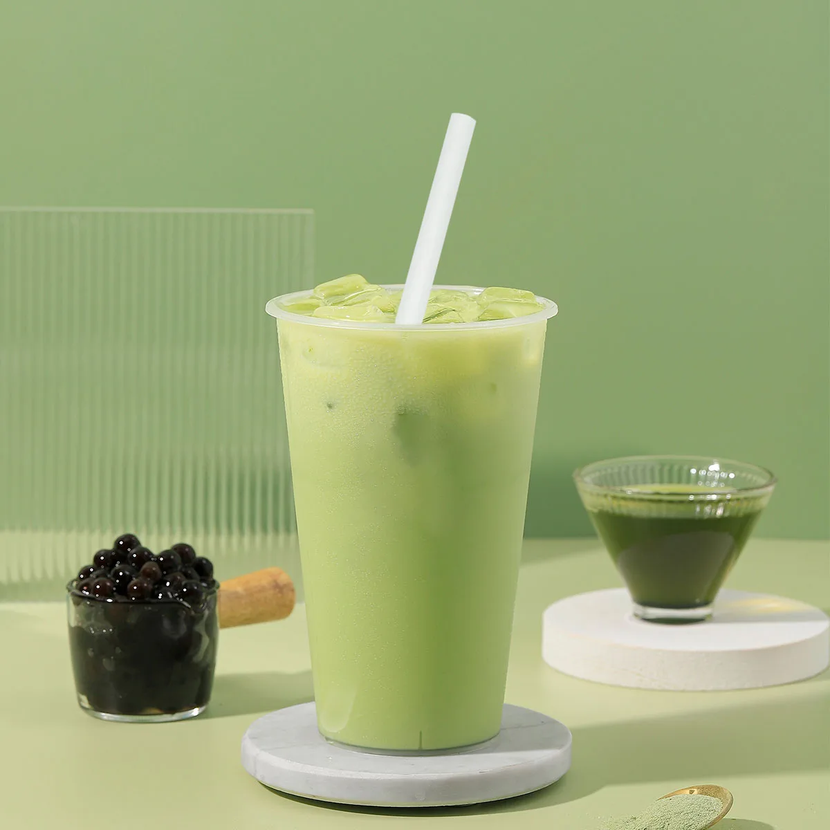 Paper Straws 12mm*190mm White 100p+6*197mm Green Bamboo 200p Disposable Party Drinking Straws for Juices Shakes and Smoothies