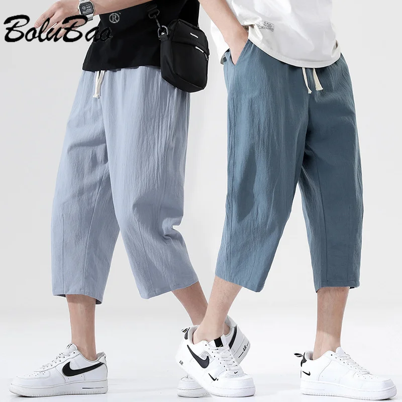 

BOLUBAO 2024 Outdoor Casual Pants For Men Pure Cotton Slim Fashion Cropped Pants High Quality Design Hot Casual Pants For Men