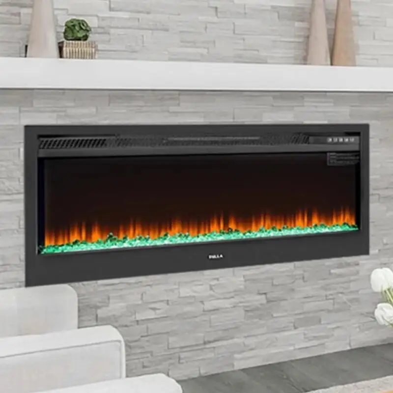 220V 1800W Household Wall-mounted Heater 3D Simulated Flame Electronic Decorative Fireplace with Remote Control Embedded Heater 4