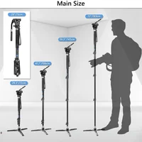 WEYLLAN KA7 Professional Video Monopod Kit Unipod and Fluid Head Travel Tripod Stand Telescopic Handheld Monopod For DSLR Camera - Image 6