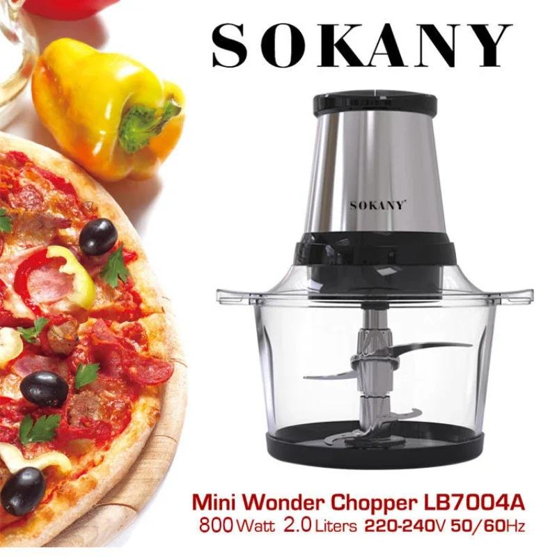 

800W Electric Food Processor, 2L Meat Grinder Food Chopper & Vegetable Chopper, for Vegetables, Fruits, Meat, Nuts, Beans