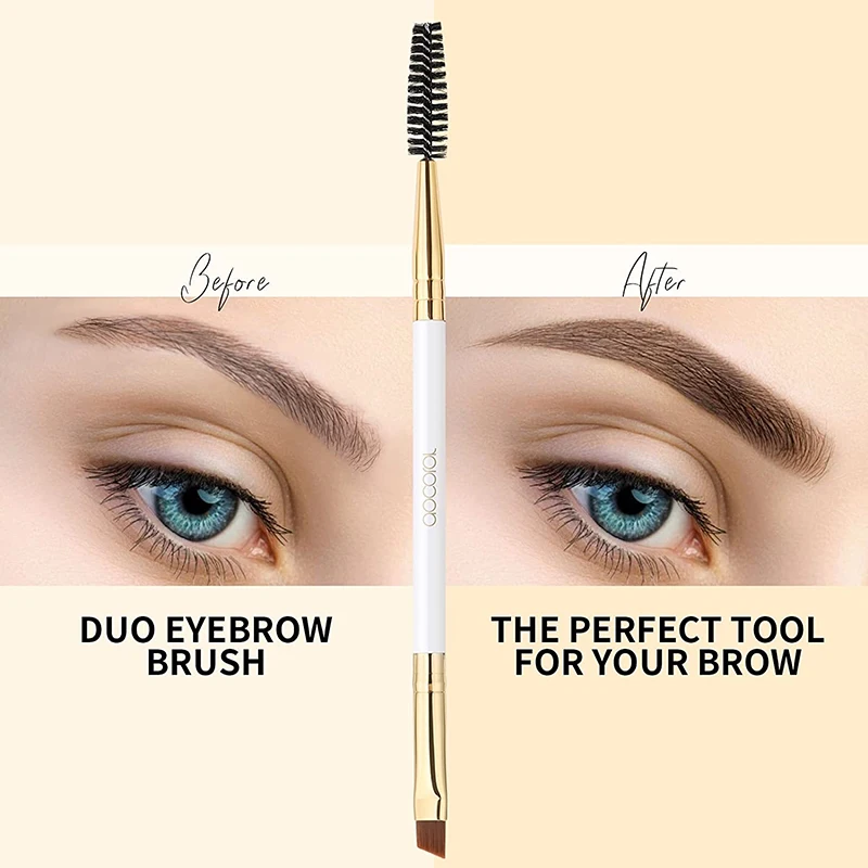 Docolor Double Head Makeup Eyebrow Brush Double Sided Blending Eye Eyebrow Flat Angled Make Up Brush Comb Ended Tool makeup brush set makeup brush makeup tool set makeup tool