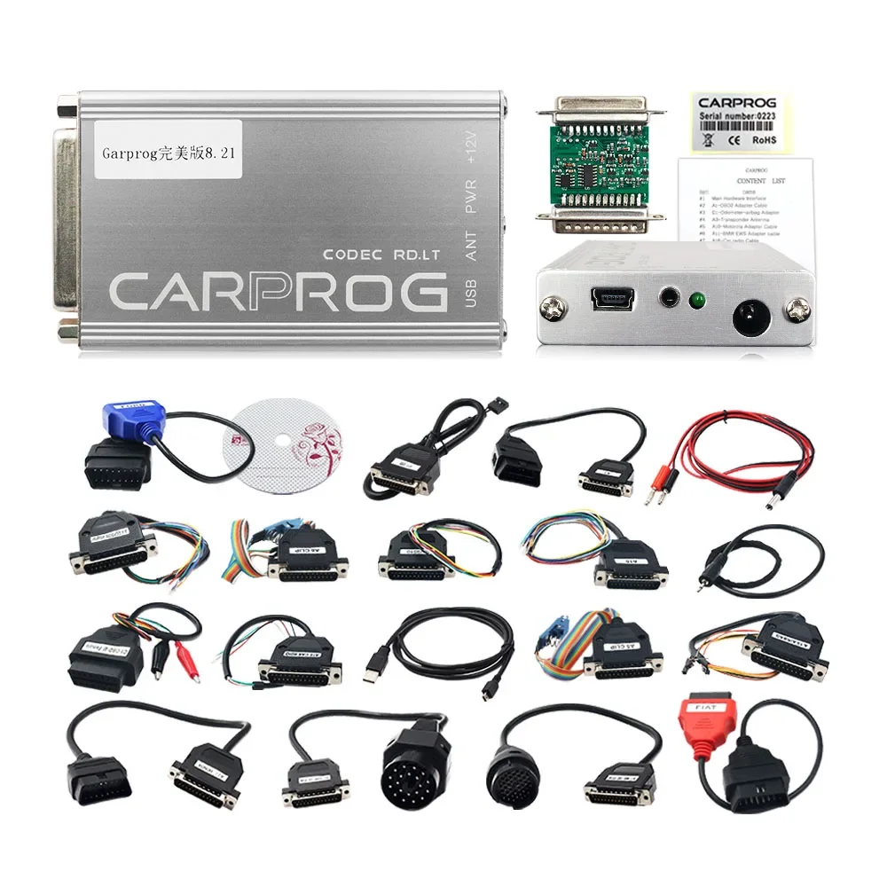 Online V8.21 Carprog Full Adapter V10.93 Car Prog 8.21 with keygen Programmer For Radio/Dash/IMMO/ECU Auto Repair Tool