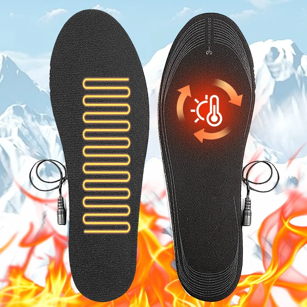 Electric Heated Shoes Pad USB Heated Shoe Insoles EVA Washable Foot Warming Pad for Men Women Winter Camping Fishing