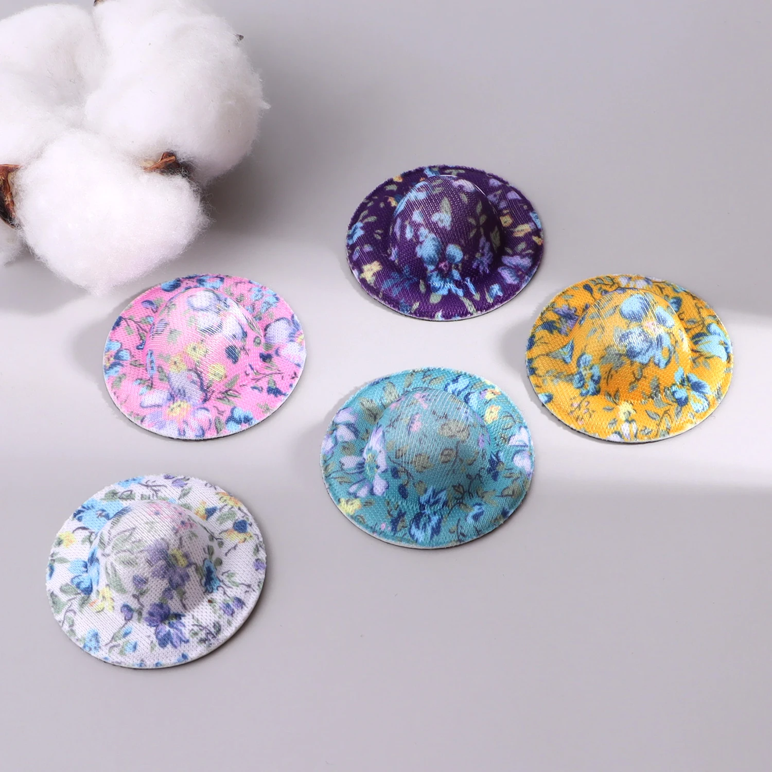 10PCS Filz Mini Hüte Nette Puppe Bär & Plüsch Spielzeug Dekorative Hüte Zubehör Mädchen Haar Ornamente Dekorative Kleine Druck hüte – Detail 10