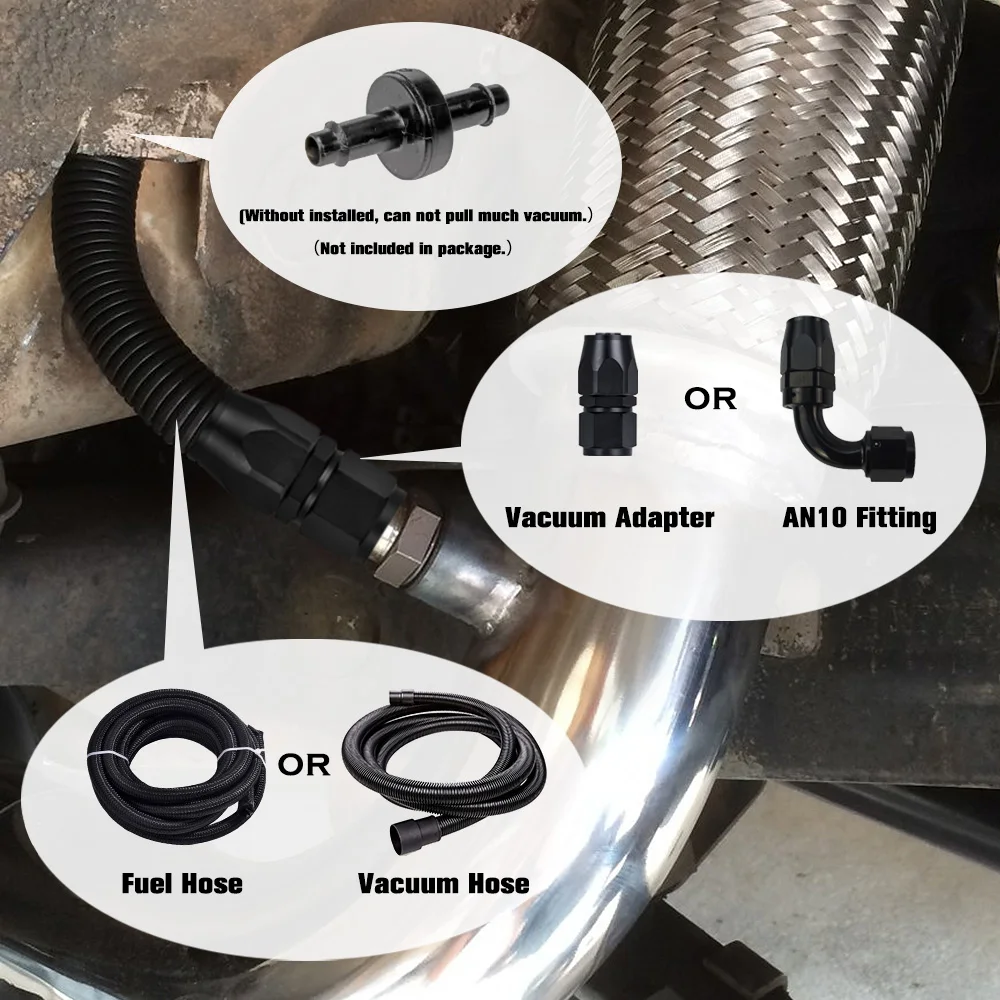LZONE-Stainless Steel Exhaust Vacuum E-VAC Scavenger Kit includes T304 SS E-VAC fitting JR-ESS01 exhaust vacuum kit