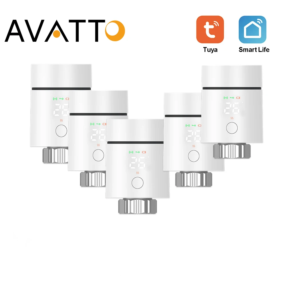 วาล์วควบคุมอุณหภูมิหม้อน้ำ AVATTO ZigBee 3.0, วาล์วควบคุมอุณหภูมิอัจฉริยะ TRV รองรับ Alexa และ Google Home 1