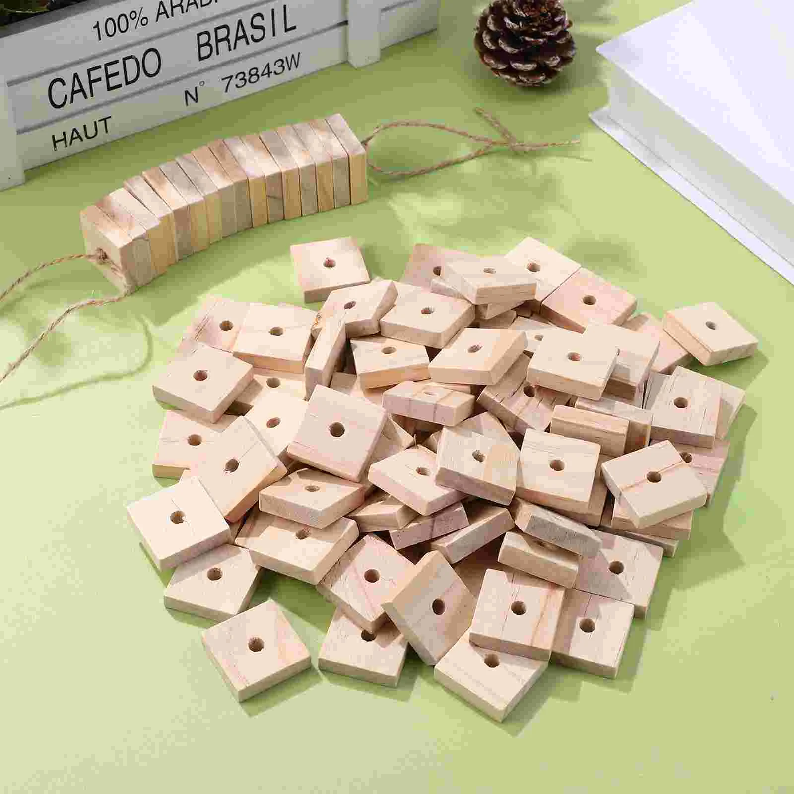100 Pcs Parrot Chewing Toy Wooden Blocks Bird Cage Climbing Toys Foraging Hanging Cockatoo Biting Macaw Cockatiel 6