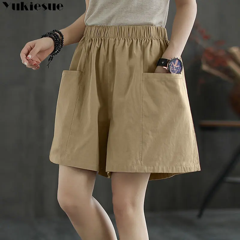 

Women's Shorts Summer Solid Color Straight Girl Shorts Quick Drying Elastic High Waist Short Pants Female Clothes Commuting wind