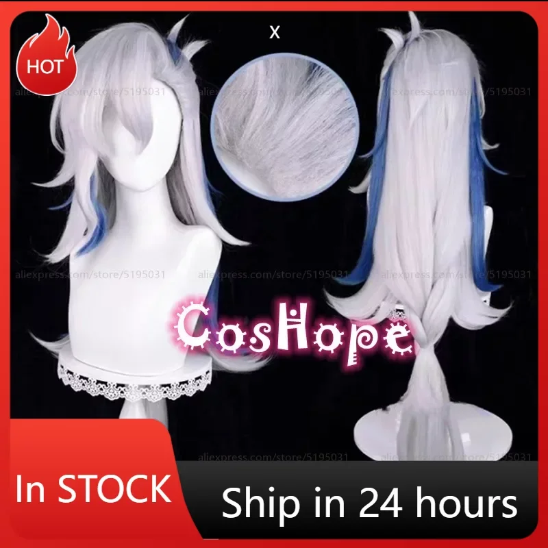 

Fontaine Neuvillette Cosplay Wig Silver White Blue Wig Cosplay Anime Wigs Heat Resistant Synthetic Wigs
