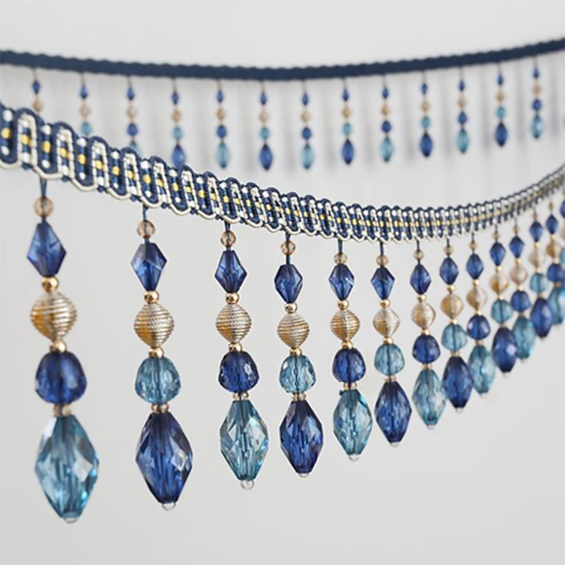 1M Nappa Frangia Di Perline Passamaneria Pizzo Da Cucito - Foto 7