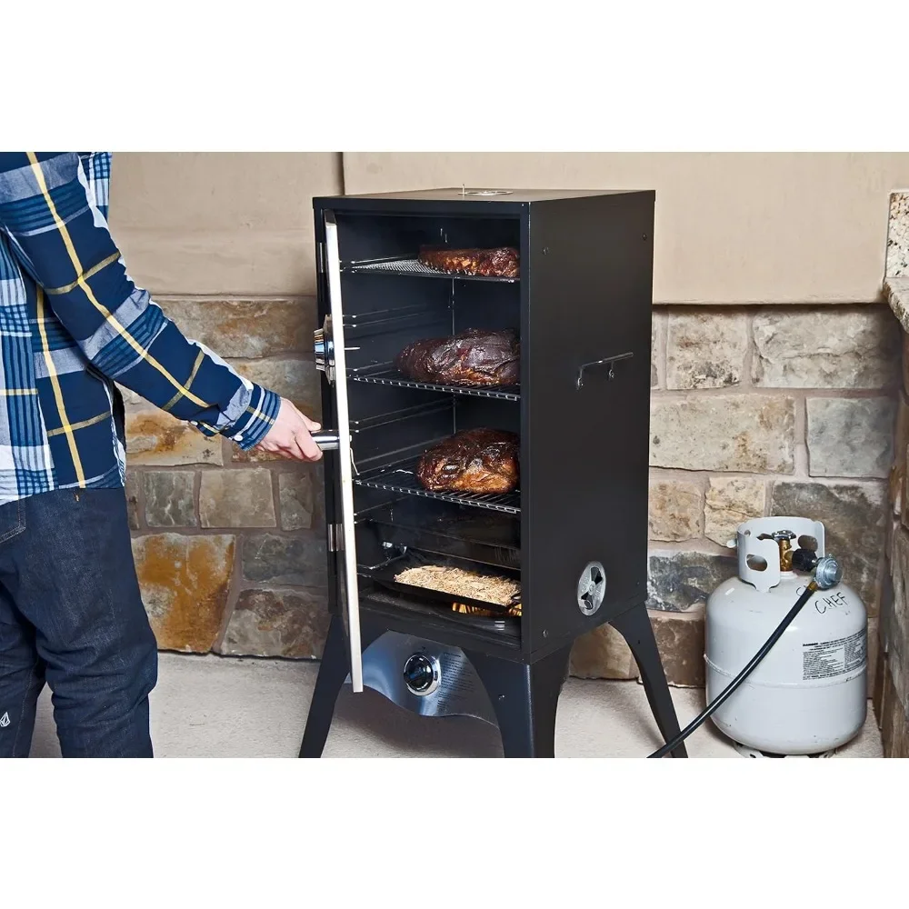 Smoke Vault - Vertical, Propane Meat Smoker for Outdoor Cooking of Meat, Pies & More - 150°F to 350°F Range - 18" 6