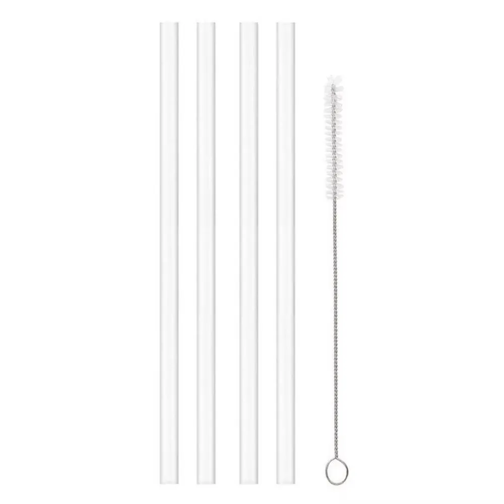 Reusable Plastic Straw with Cleaning Brush