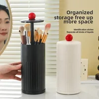 Hot Makeup Brush Storage Container with Dust-proof Belt Cover, Automatic Lifting Brush Bucket, Desktop Beauty Brush Storage Box 1