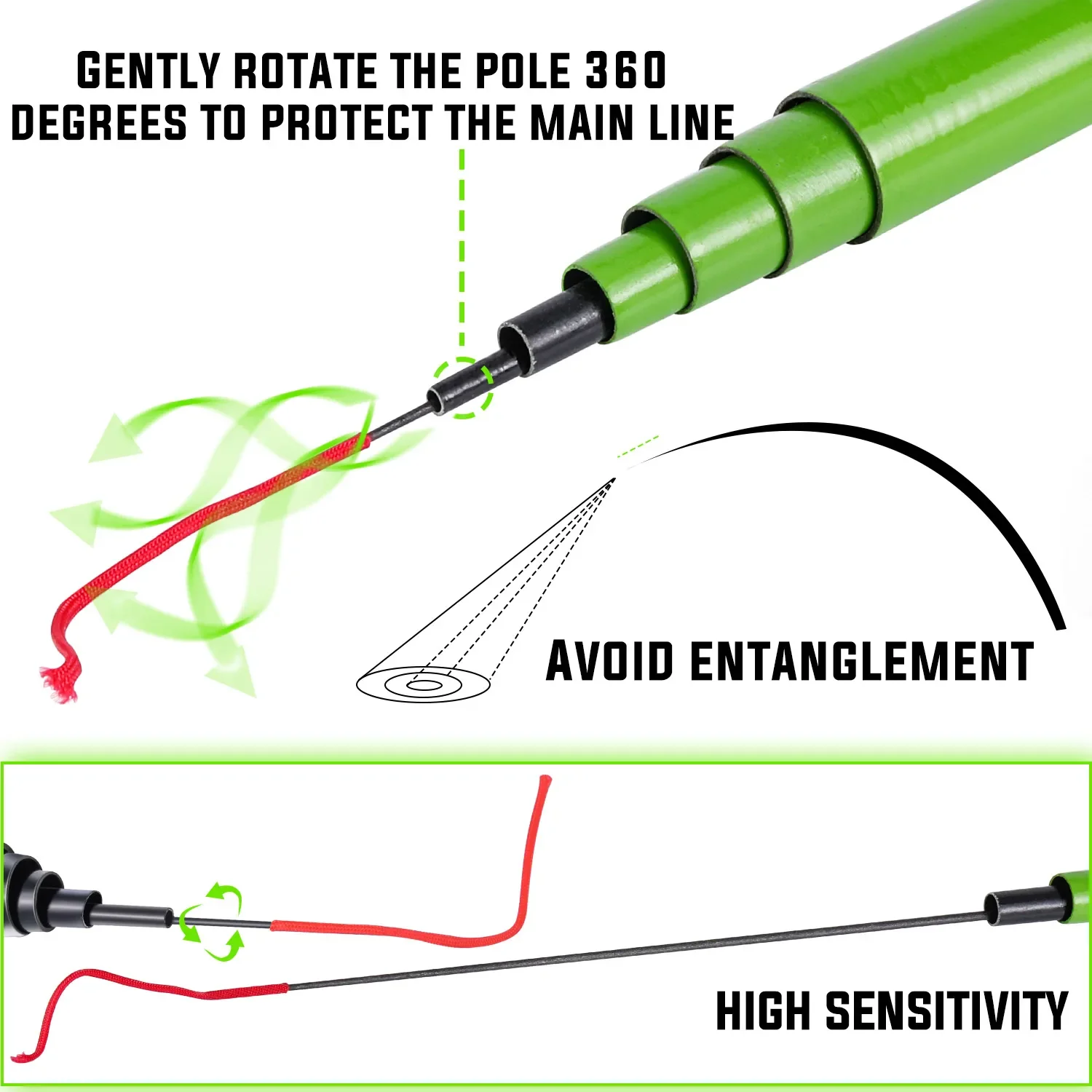 Sougayilang Hard Carbon Fiber Ultra Light Telescopic Carp Fishing Rod 2.7/3.6/4.5/5.4M 3