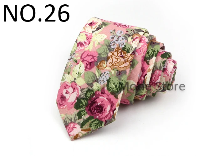 Heißer Verkauf hübsche Blumenmuster Krawatte weiße rote Baumwolle Krawatte für Hochzeits feier Kleid Hemd täglich tragen Dekoration Accessoires Geschenk – Detail 27