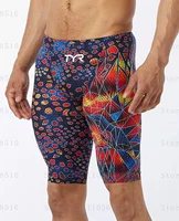 Mens Swim Trunks Lycra Pattern Beach Shorts Quick Dry Maritime Sports Swimming Pantalones Jammer Surfing Pants Safety Knickers 1
