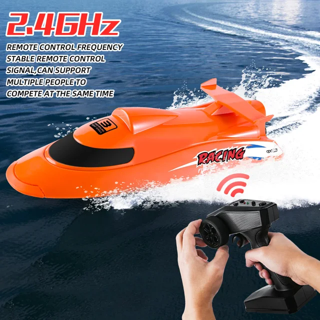 Flytec V009 RC Boat Waterproof 2.4GHz Electric 30KM/H Turbine Drive Remote Control Boats Watercraft Ship for Kids Adults Toys 5