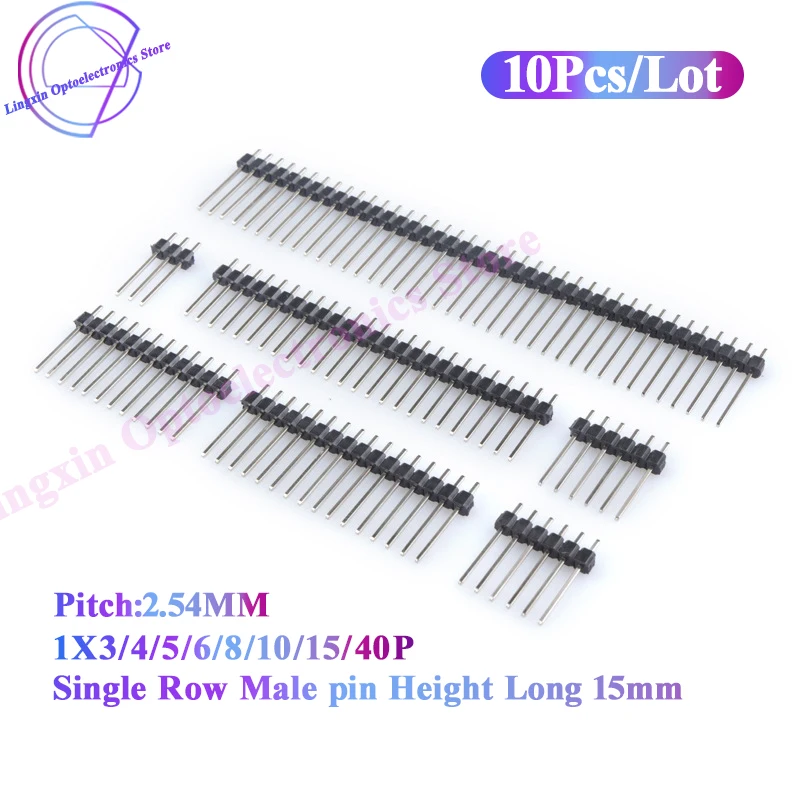 10PCS Connettori Header 2x20 Pin 2.54mm - Strip Maschio Angolo Retto Per PCB E Breadboard