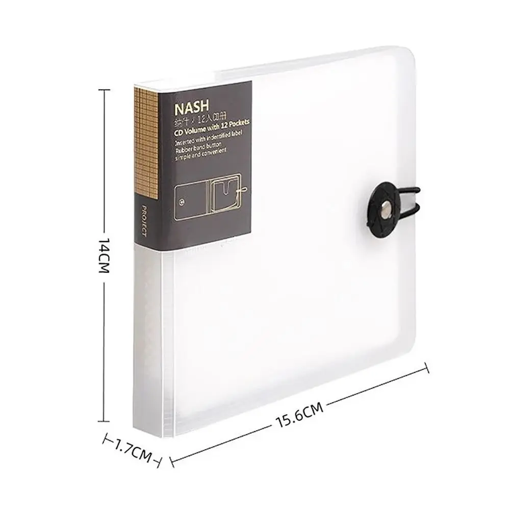 Portable CD Storage Case 12 Pockets Plastic DVD Holder