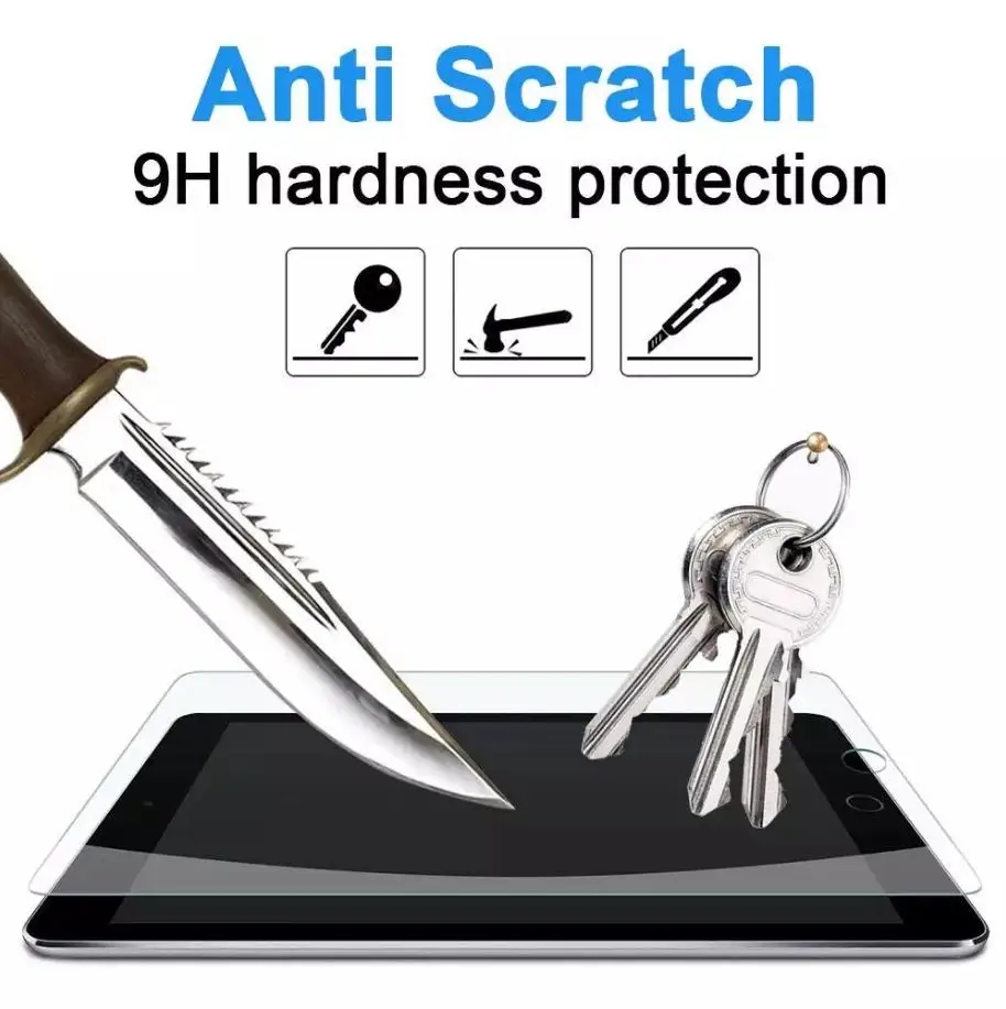 2pcs Screen Protector Tempered Glass For iPad Air 1 2 9.7'' 2013 2014 A1474 A1475 A1476 A1566 A1567 Full Coverage Tablet Film 4