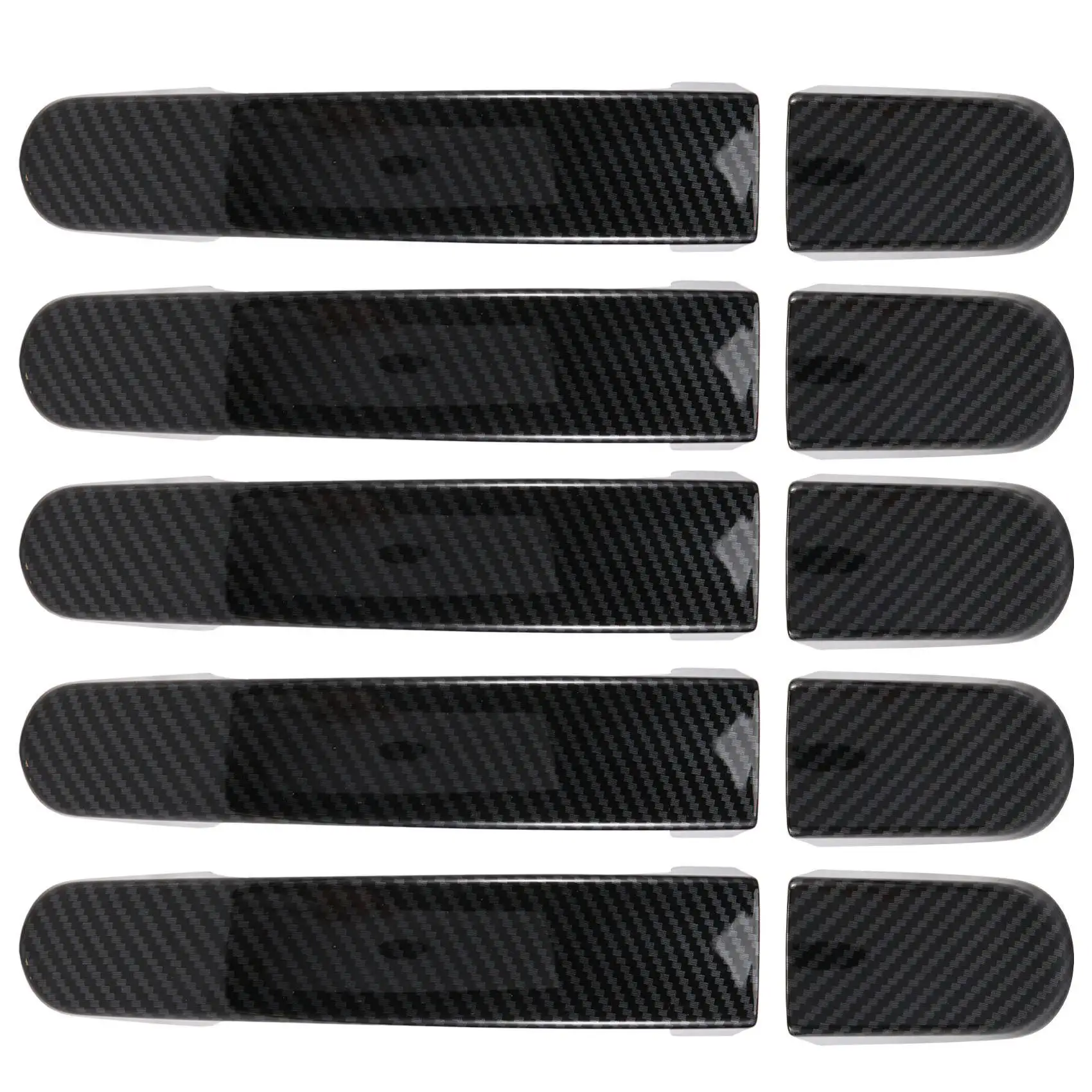 5Pcs Car Door Handle Cover Trim For Ford Transit Custom Tourneo 2014- 2020 Carbon Fiber Door Handle Sticker Decoration