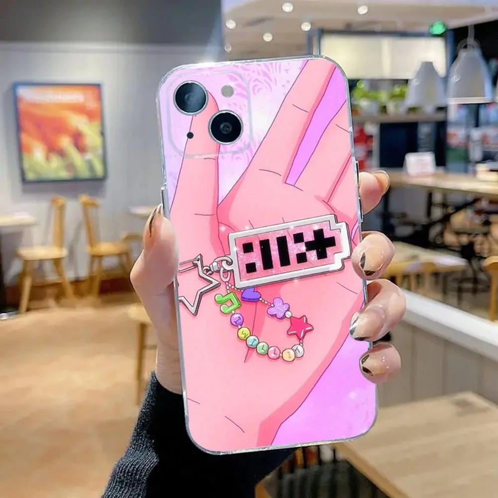 Фото Чехол для телефона KPOP I-ILLIT для iPhone 15,14,13,12,11 Plus,Pro,Max,XR,XS,X,7,8 Plus,SE, мини прозрачный силиконовый мягкий №2