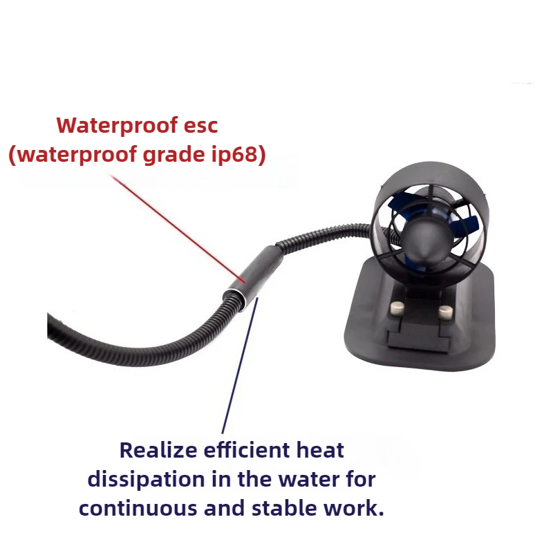 U2 브러시리스 수중 추진기 12V 1.7KG 최대 추력 150W 출력 50m 방수 낚시 미끼 보트 ROV 드론용