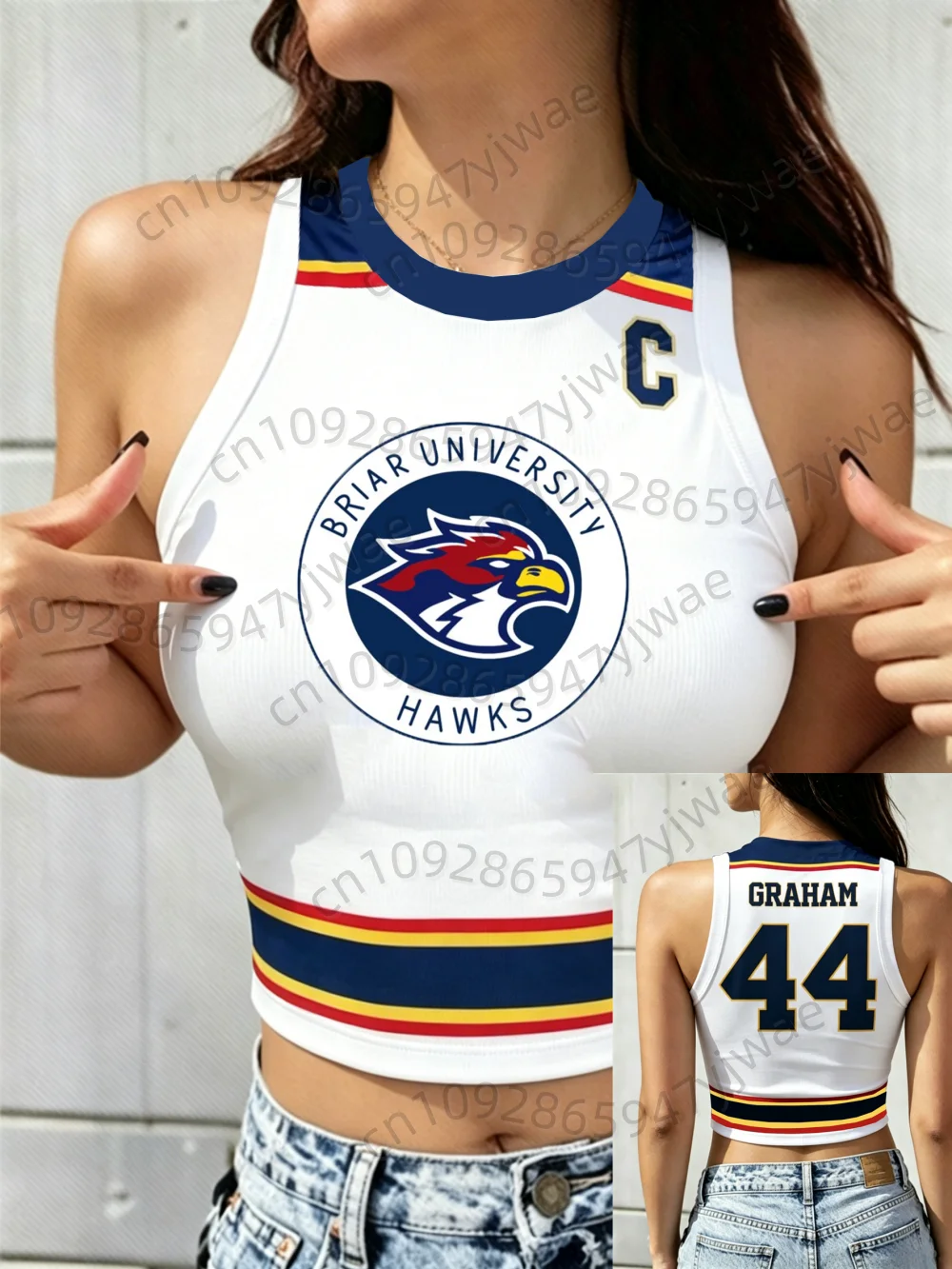 Sommer Damen Off-Campus Briar University Tanktop T-Shirt Crop Vest Top Tees Graham 44 22 DI LAURENTIS 66 Nicht für Männer geeignet