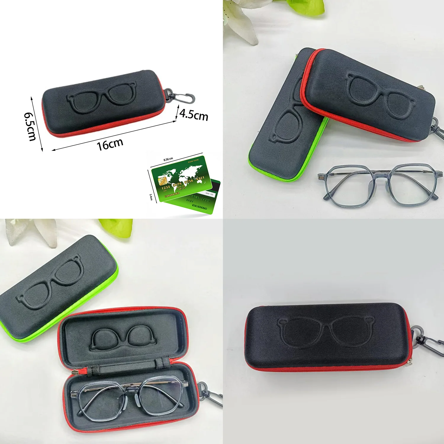 Mode Sonnenbrille Hardcase Brillen Schutzhülle tragbare Reiß verschluss Brille Box Brillen etui Brillen schutz Box Halter – Detail 8