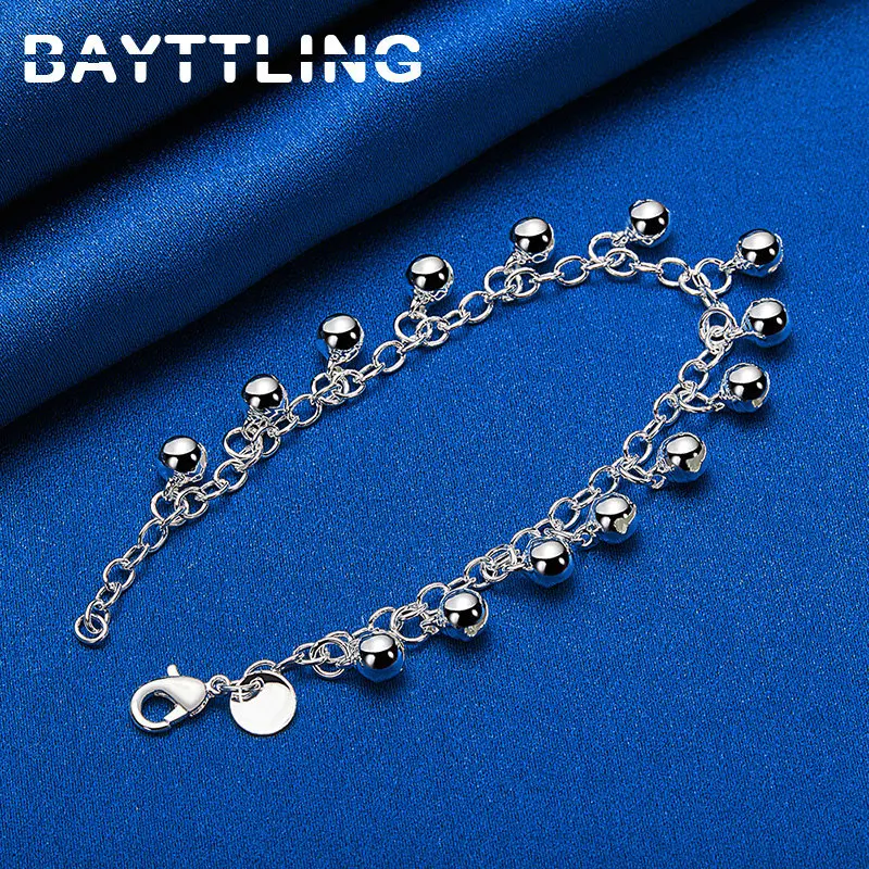 925 Sterling Silver Exquisite Bead Chain Bracelet For Women